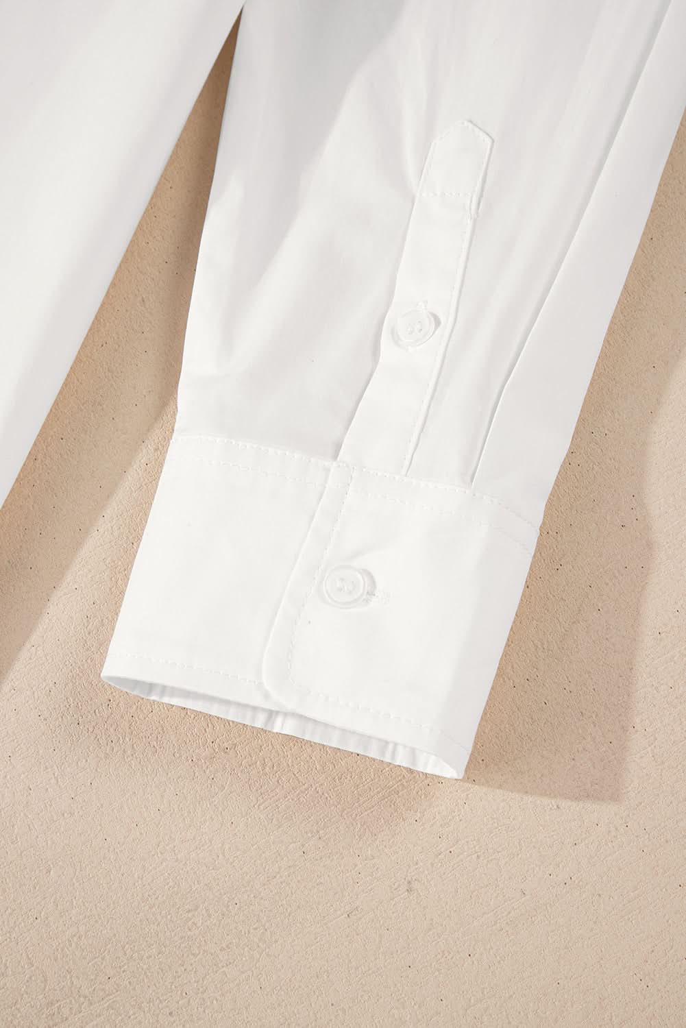 White Lace Crochet Trim Turn Down Collar Buttoned Shirt - Love Salve
